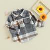 MERSARIPHY Baby Boy Flannel Shirt Toddler Plaid Shirt Baby Button Down Jacket Coat Infant Fall Outfits (Brown A, 18-24 Months) view 3