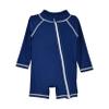 Flap Happy Newborn/Toddler One Piece Swimsuit | UPF 50+ Sun Protective Rash Suit | Sustainably Made from Recycled Plastic Bottles | Girls and Boys Shorty Surf Swimsuit, Navy, 24m view 1