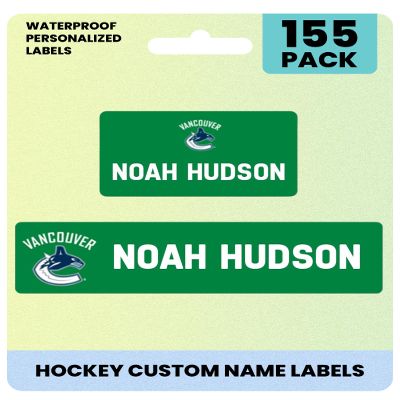 Label Daddy Hockey Personalized Labels for Boys, Vancouver Canucks, 155 Ct