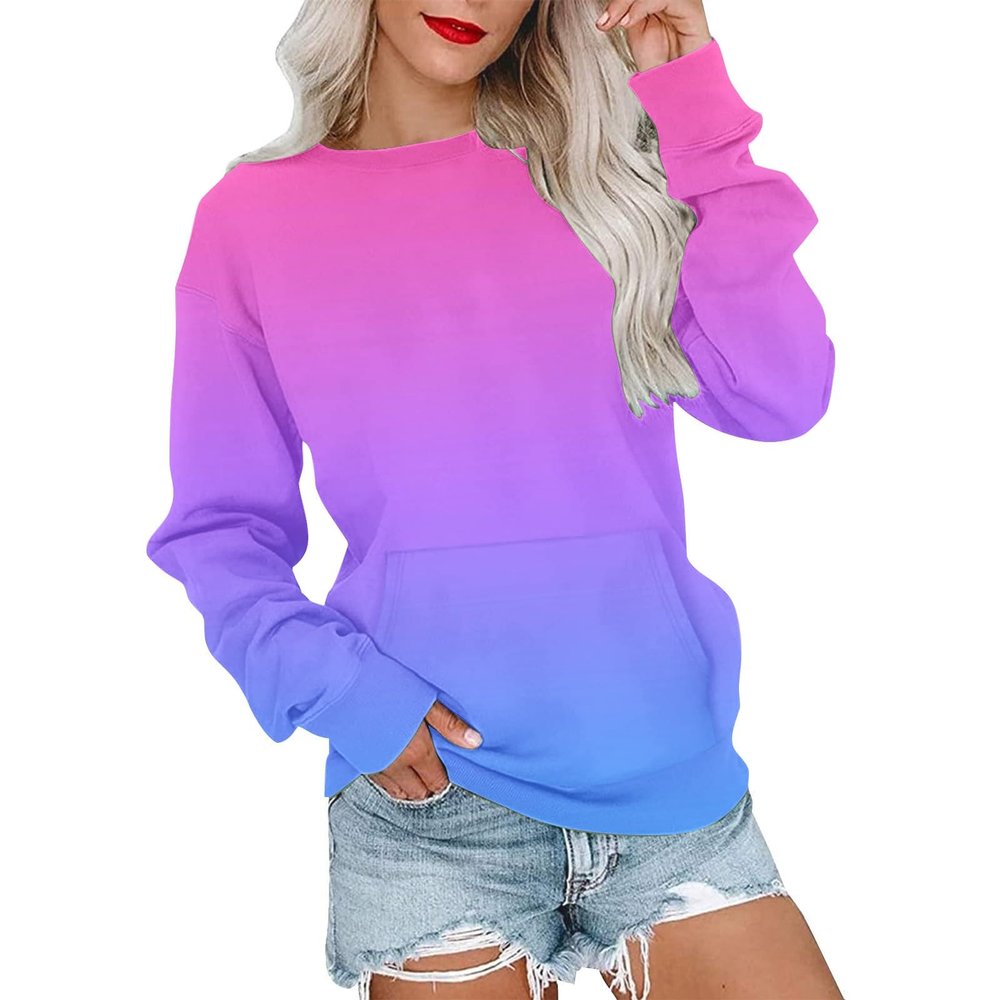 Womens Oversized Sweatshirts Crewneck Pullover Long Sleeve Casual Fall Outfits Fashion Teen Girls Y2k Winter Clothes