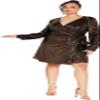 City Chic Plus Size Dress, Party Glow Dress Bronze view 1