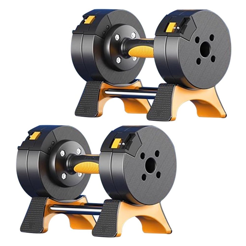 Adjustable Dumbbell Set Gym Men Training Fast Adjustable Weight, Home Abdominal Strength Training Free Weights Set, Equipped with Storage Rack (Color : Black, Size : 7.5kg/16.5lb*2pcs)