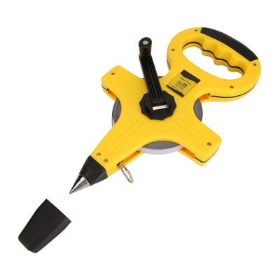 TEMKIN 50m Tape Measure, Open Reel Portable Stainless Steel Measuring Tape Tool for Professional Measurement, Tape Measure Ruler