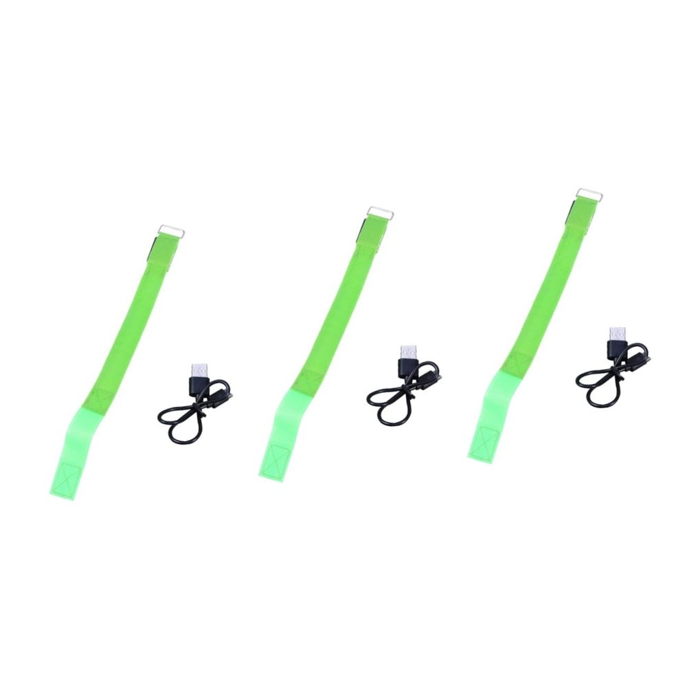 VANZACK 3 Pcs Armband Flashing Lights Rechargeable High Visibility Safety Band for Cycling Hiking Nighttime Comfortable Fit