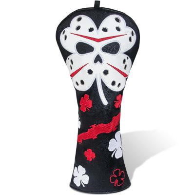 Big Crazy Golf Headcovers - Funny Golf Club Covers - Tour Grade PU Leather - Golf Driver Headcover, Waterproof, Soft Lining Golf Gift Birthday Gifts Skull Skeleton (Green) (White)