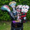 Big Crazy Golf Headcovers - Funny Golf Club Covers - Tour Grade PU Leather - Golf Driver Headcover, Waterproof, Soft Lining Golf Gift Birthday Gifts Skull Skeleton (Green) (White) view 2