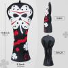 Big Crazy Golf Headcovers - Funny Golf Club Covers - Tour Grade PU Leather - Golf Driver Headcover, Waterproof, Soft Lining Golf Gift Birthday Gifts Skull Skeleton (Green) (White) view 4