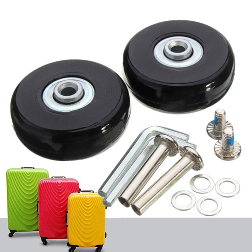 2 Pcs Luggage Suitcase Replacement Wheels Repair OD 50mm Axles Deluxe Repair Random Accessories