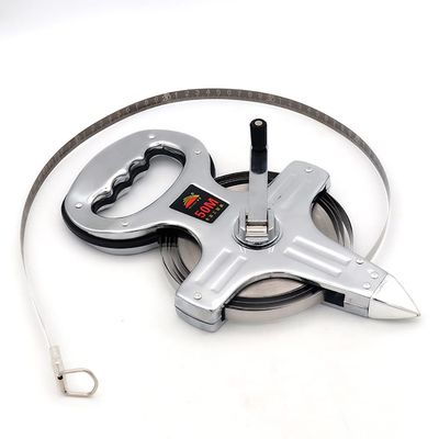 TEMKIN 50M Hand Crank Derrick Type Steel Tapes Portable Engineering Insert Floor Ruler Site Measurement 304 Stainless Steel Ruler Ruler