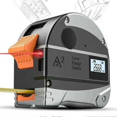 TEMKIN Distance Meter 40M Measuring Tape, Stainless Tape Measure Multi Angle Measuring Tool, Retractable Digital Electronic Roulette Tape ?Measure Ruler (Color : Gris)
