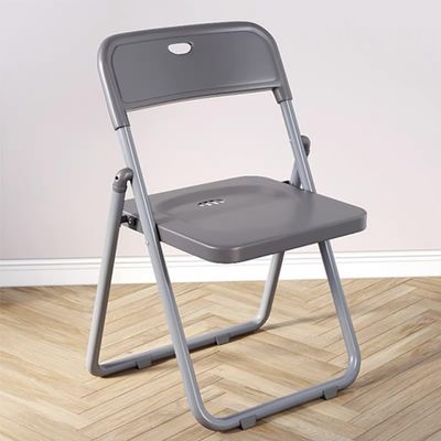 HCZION Plastic Folding Chair Outdoor Stackable Chair Portable Dining Chairs Fold Up Party Chair Garage Folding Stool with Backrest Lightweight Camping Chair (Color : Grey)