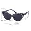 HPIRME Cat Eye Sunglasses Flower Hollow Metal Frame Vintage Retro Cateye Sun Glasses Lady Shades,C5 GOLD GREEN,one size view 2