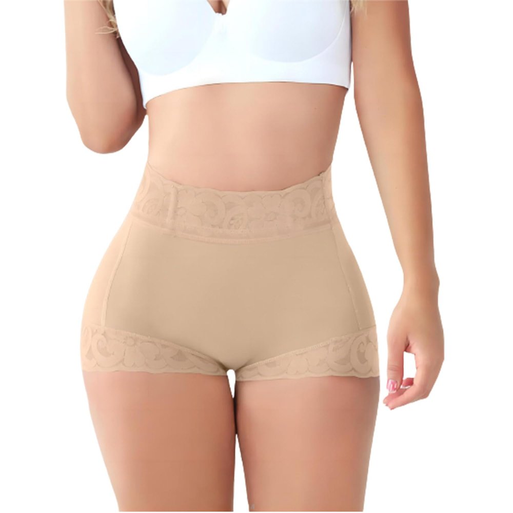 QQLADY Curvy Fajas Panty,Faja Shorts Tummy Control Butt Lift,Curvy Fajas for Women, Butt Lifting Panties Tummy Control Shorts (Beige,XL)