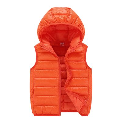Baby Boys Girls Puffer Down Vest Toddler Kids Lightweight Sleeveless Hooded Zip Jacket Winter Coat (Orange, 3-4 Years)