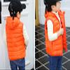 Baby Boys Girls Puffer Down Vest Toddler Kids Lightweight Sleeveless Hooded Zip Jacket Winter Coat (Orange, 3-4 Years) view 2