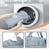 Travel Bag, Waterproof Duffel Gym Tote Bag, Weekender Carry On Overnight Bags for Women with Trolley Sleeve Wet Pocket, Travel Duffel Bags Hospital Bag, Grey Blue view 4