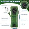 FRTKK 2L/3L Hydration Bladder, Leak Proof Water Bladder for Hiking Backpack, BPA Free Wide Opening Ergonomic Shape Water Reservoir for Running Hiking Cycling Camping (Military Green - 3L) view 2