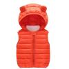 Boys Girls Puffer Down Vest Winter Lightweight Sleeveless Hooded Zip Jacket Winter Coat (Orange, 6-12 Months)
