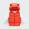 Boys Girls Puffer Down Vest Winter Lightweight Sleeveless Hooded Zip Jacket Winter Coat (Orange, 6-12 Months) view 4