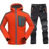 Alloaone Men Waterproof Hiking Softshell Fleece Jackets Pants Suit Camping Hiking Hunting Trousers Windproof Elastic 1set(jacket pants) 02 M view 1