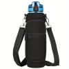 Crownnie Queen 25/32/40 OZ Sports Water Bottle Crossbody Sling Bag Case Sleeve with Adjustable Shoulder Strap and Pockets for Hiking, Travel, Running or Fitness (Black) view 1