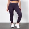ODODOS Tummy Control 7/8 Compression Leggings with Inner Pocket for Women, 25" High Waist Workout Running Yoga Pants, Dark Purple, X-Small view 2