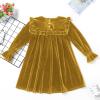 AFAVOM Toddler Baby Girls Velvet Tutu Dress Kids Long Sleeve Christmas Birthday Party Dresses Little Princess Pageant Flower Girl Wedding Formal Gown Winter Fall Clothes Yellow Ruffle 6-7 Years view 2