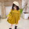 AFAVOM Toddler Baby Girls Velvet Tutu Dress Kids Long Sleeve Christmas Birthday Party Dresses Little Princess Pageant Flower Girl Wedding Formal Gown Winter Fall Clothes Yellow Ruffle 6-7 Years view 4