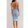 Bestgift Cowboy Camisole Dress Summer Short Sleeve U Neck Halter Casual GreyL view 4