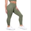 ODODOS Tummy Control 7/8 Compression Leggings with Inner Pocket for Women, 25" High Waist Workout Running Yoga Pants, Dark Olive, X-Small view 1