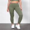 ODODOS Tummy Control 7/8 Compression Leggings with Inner Pocket for Women, 25" High Waist Workout Running Yoga Pants, Dark Olive, X-Small view 2
