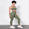 ODODOS Tummy Control 7/8 Compression Leggings with Inner Pocket for Women, 25" High Waist Workout Running Yoga Pants, Dark Olive, X-Small view 4
