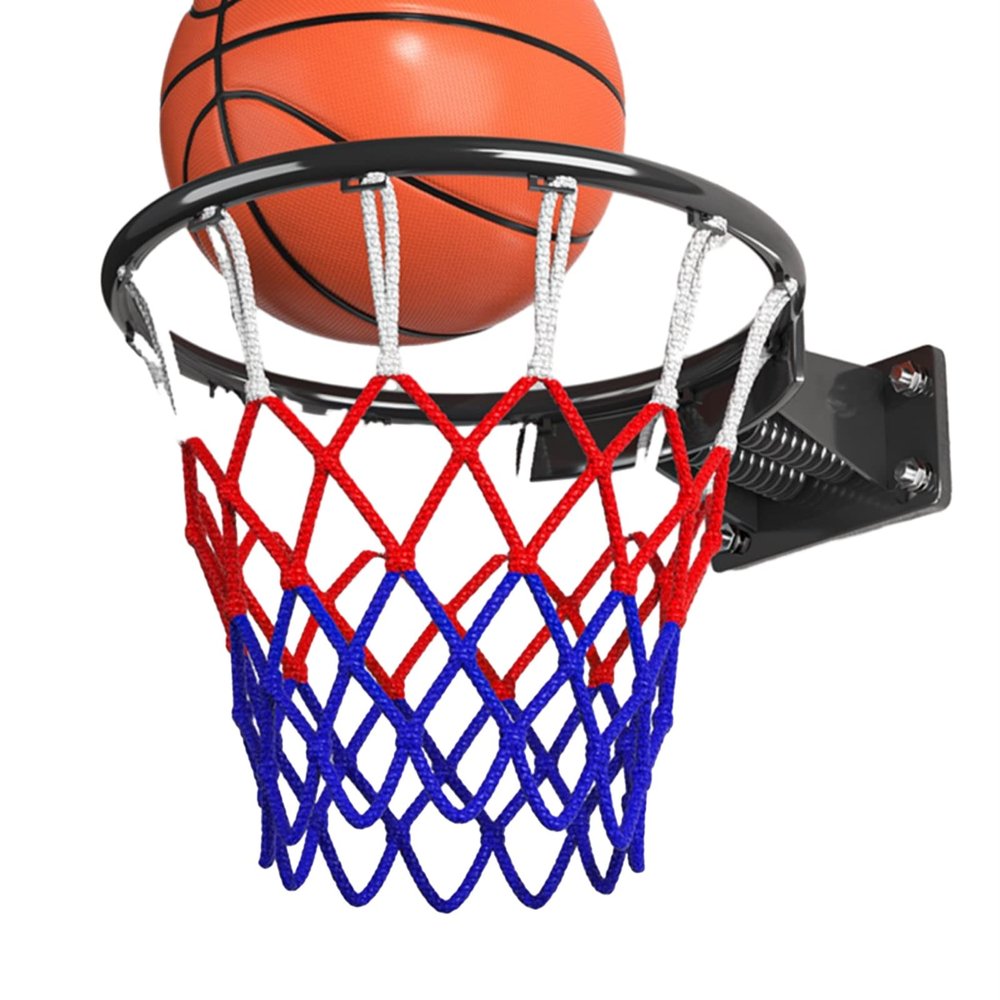 Black Standard Basketball Hoop Outdoor - Reliable Double Spring Breakaway Rim for Replacement - Durable Basketball Goal and Net Included
