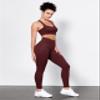 ODODOS Tummy Control Full Length Compression Leggings with Inner Pocket for Women, 28" High Waist Workout Running Yoga Pants, Burgundy, X-Small view 4