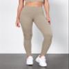 ODODOS Tummy Control Full Length Compression Leggings with Inner Pocket for Women, 28" High Waist Workout Running Yoga Pants, Shaker Beige, Small view 2