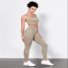 ODODOS Tummy Control Full Length Compression Leggings with Inner Pocket for Women, 28" High Waist Workout Running Yoga Pants, Shaker Beige, Small view 4