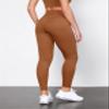 ODODOS Tummy Control Full Length Compression Leggings with Inner Pocket for Women, 28" High Waist Workout Running Yoga Pants, Caramel, X-Small view 3
