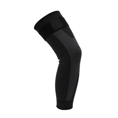 coonitac 1 Pair Strap Compression Long Knee Pads Sport High Stretch Breathable Knee Pads Riding Dance Long Strap Sports Warm Knee Pads (Black,X-Large)