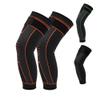 coonitac 1 Pair Strap Compression Long Knee Pads Sport High Stretch Breathable Knee Pads Riding Dance Long Strap Sports Warm Knee Pads (Black,X-Large) view 3