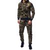 SUWBMHWE Sweatsuits for Men Slim Fit Suits for Men, Mens Fall Winter Casual Two Piece Zip Collar Shirt Drawstring Long Sleeve Pocket Pant Set 80s Outfit for Men Costume view 1