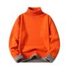 Autumn and Winter Turtleneck Men's Knitted Pullover Men's Solid Color Knitted Pullover Sweater Orange 4XL view 1