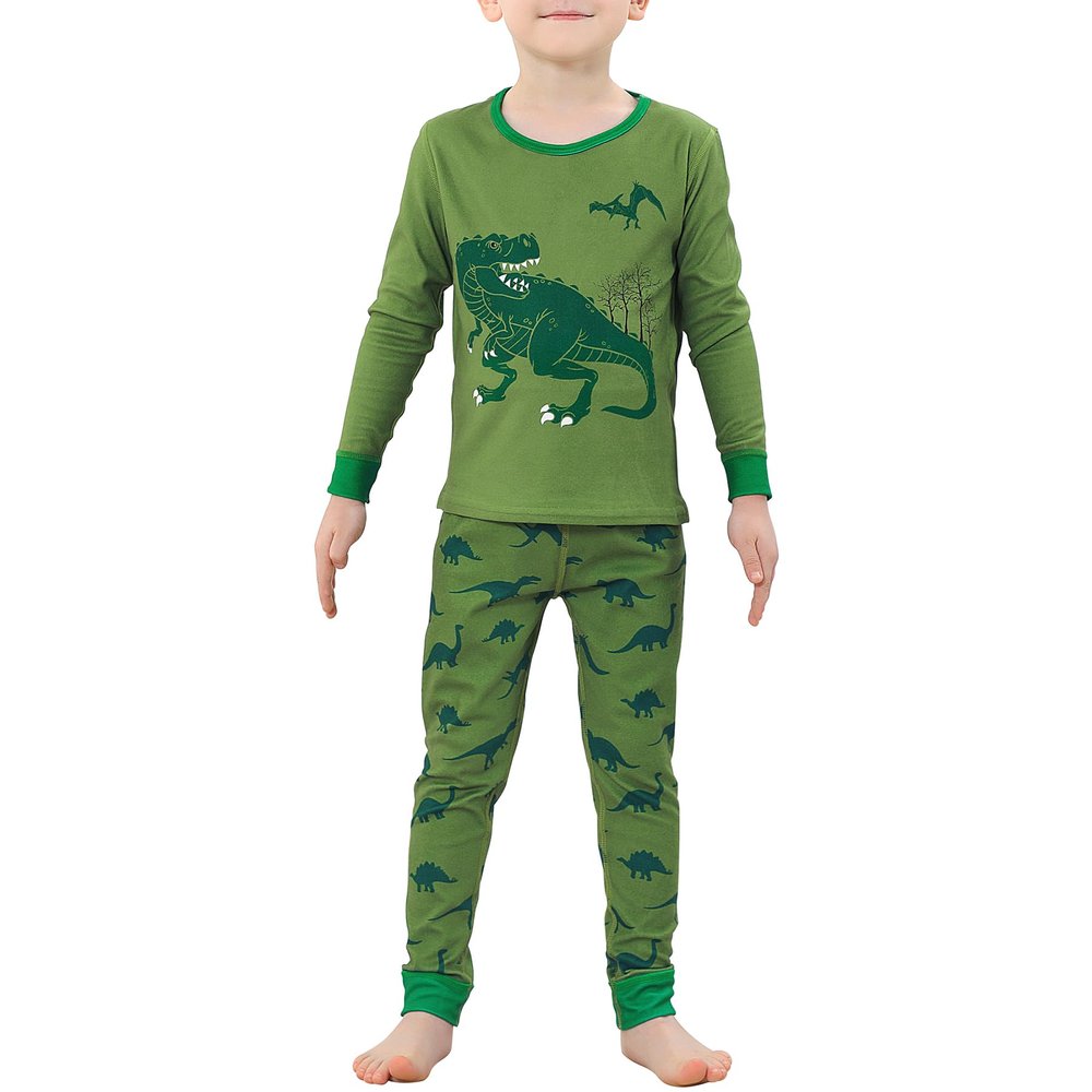 Zando Kids Dinosaur ThermaL Underwear Set for Boys Long Soft Base Layer GirLs Winter Johns Warm Compression Shirts and Leggings Gift Car 5T-6T