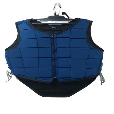 WILD RACE Equestrian Vest Professional Safety EVA Padded Horse Riding Vest Unisex Black Zipper Protector Gear Waistcoat (Medium, Blue)