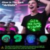 tismilek Glow in The Dark T-Shirt for Unisex, Neon Shirt for Women & Men, Blacklight Clothes for Glow Party, XL Size view 3