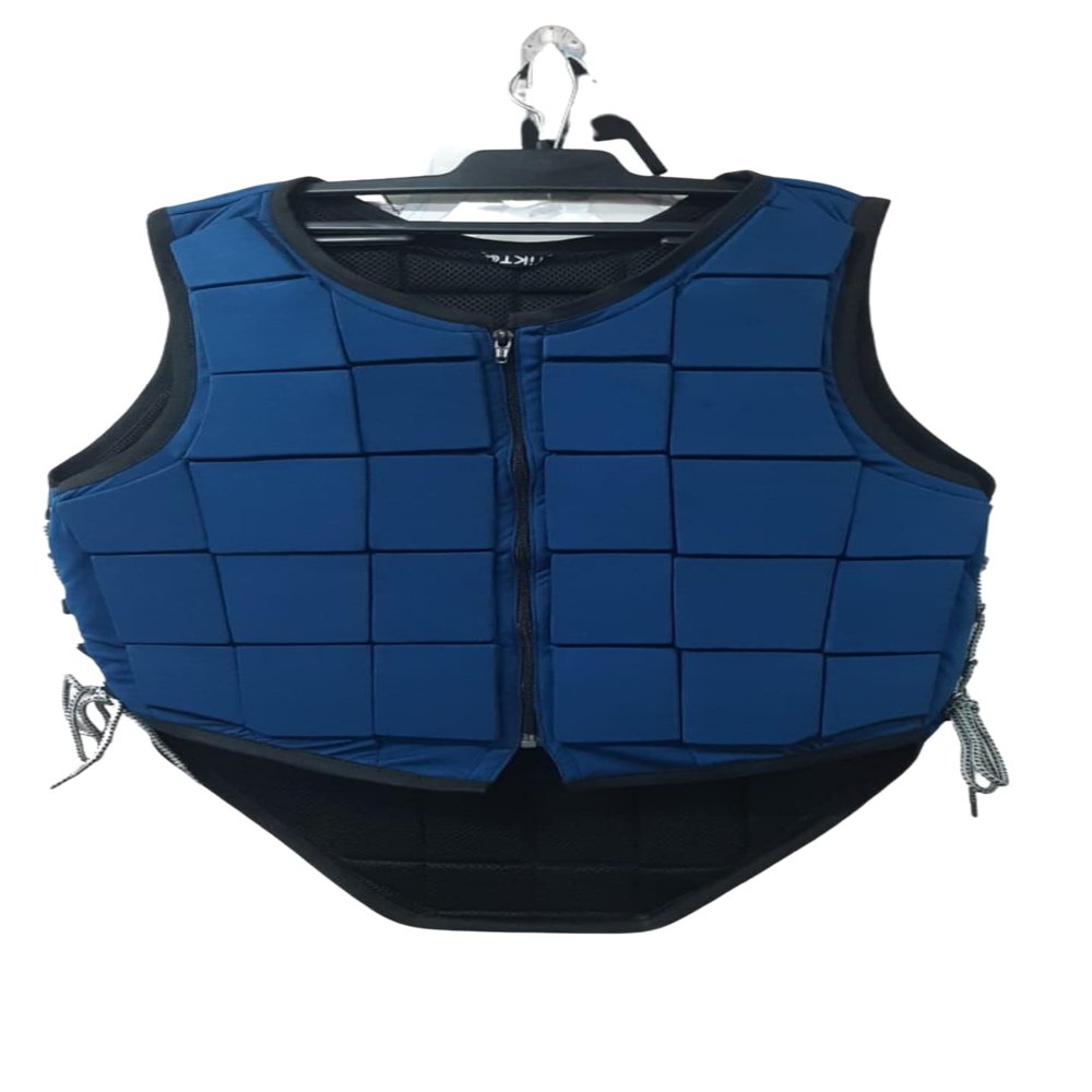 WILD RACE Equestrian Vest Professional Safety EVA Padded Horse Riding Vest Unisex Black Zipper Protector Gear Waistcoat (Large, Blue)