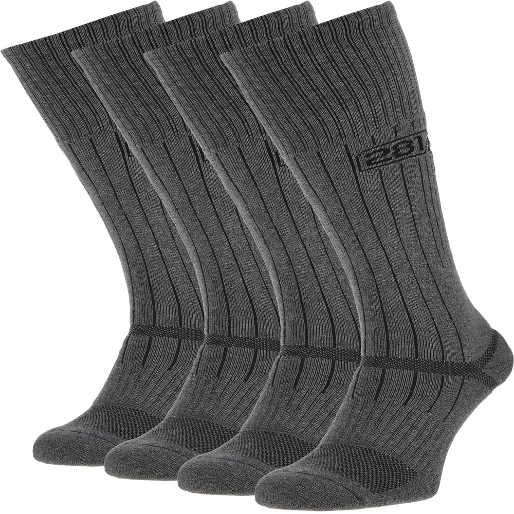 281Z Military Demi Season Breathable Mid Calf Boot Socks - Tactical Trekking Hiking - Outdoor Fishing Hunting (Stone Grey)(Large 4 Pairs Pack)