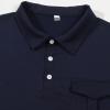 Men's Long Sleeve Golf Polo Shirts 3 Button Performance Lapel Collar Casual Tops Lightweight Outdoor Hiking Sport Shirt Navy view 4