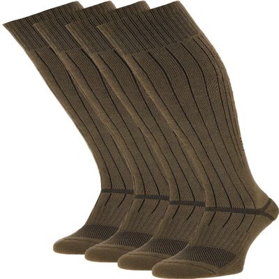 281Z Military Demi Season Breathable Knee High Cushioned Uniform Boot Socks - Tactical Trekking Hiking - Outdoor Fishing Hunting (Coyote Brown)(Small 4 Pairs Pack)