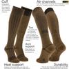 281Z Military Demi Season Breathable Knee High Cushioned Uniform Boot Socks - Tactical Trekking Hiking - Outdoor Fishing Hunting (Coyote Brown)(X-Small 4 Pairs Pack) view 2