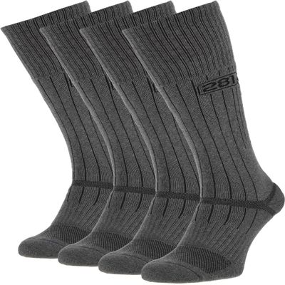 281Z Military Demi Season Breathable Mid Calf Boot Socks - Tactical Trekking Hiking - Outdoor Fishing Hunting (Stone Grey)(X-Small 4 Pairs Pack)